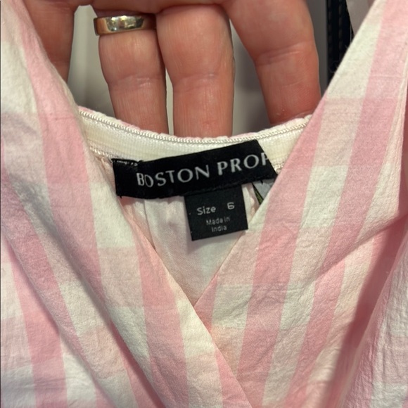 Boston Proper size 6 Pink Gingham Halter Dress - Picture 2 of 4
